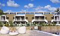 Obergeschoss-Wohnungen mit 2 Schlafzimmern, 2 Bädern und Dachterrasse in abgeschlossener Anlage mit Gemeinschaftspools nur 600 m vom Strand