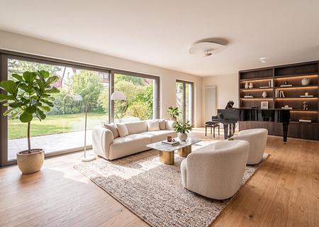 Familienfreundliches Reihenendhaus mit sonnigem Garten zur Neugestaltung - Wohnbereich (visualisiert)