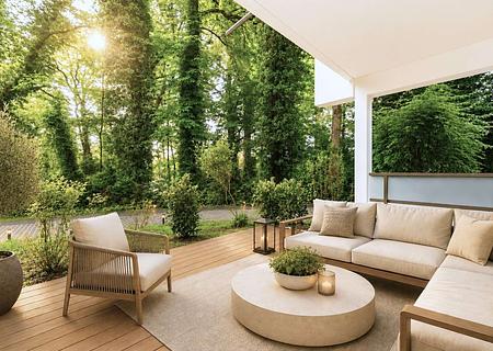 Traum im Grünen: Großzügige, modernisierte 2-Zimmer-Erdgeschosswohnung mit Terrasse - schöne Abende im Grünen